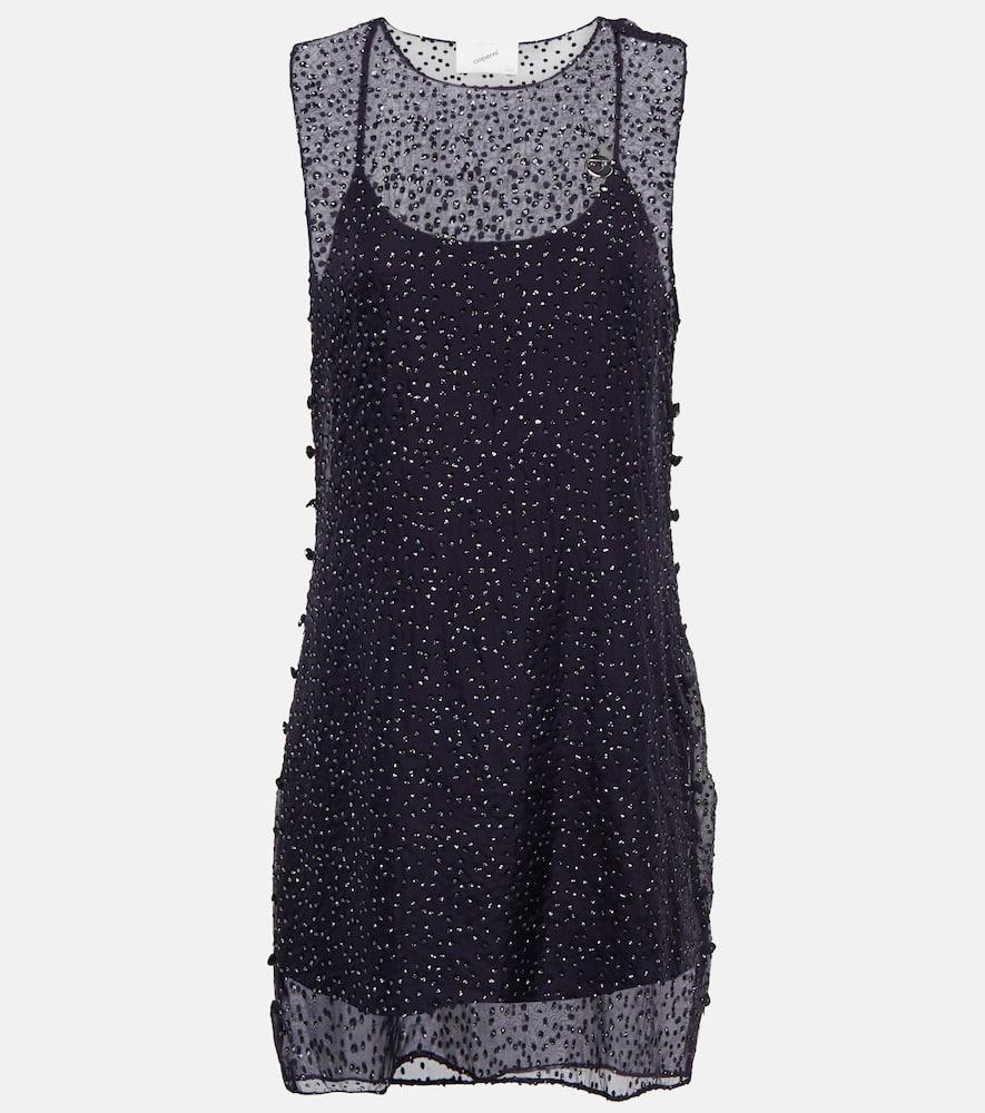 coperni embellished sheer silk minidress