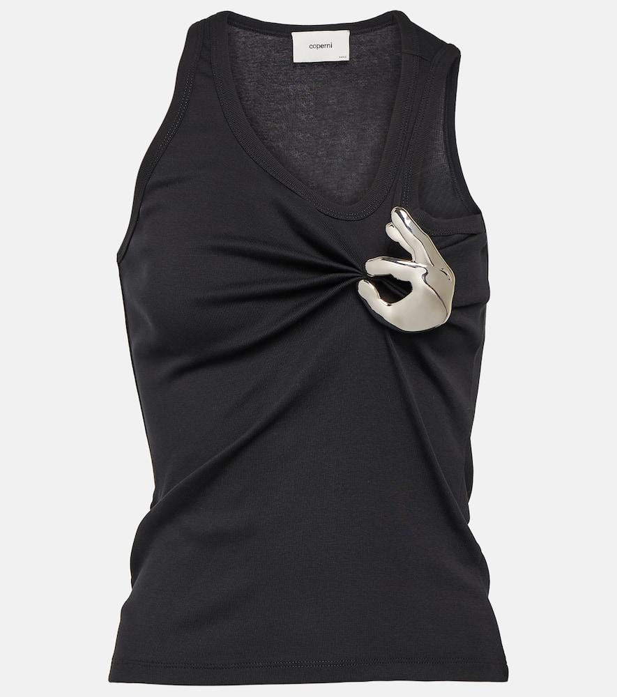 coperni emoji embellished cotton tank top