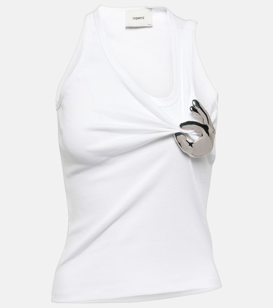 coperni emoji embellished cotton tank top