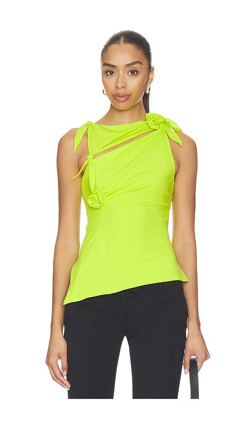 coperni flower top in green.