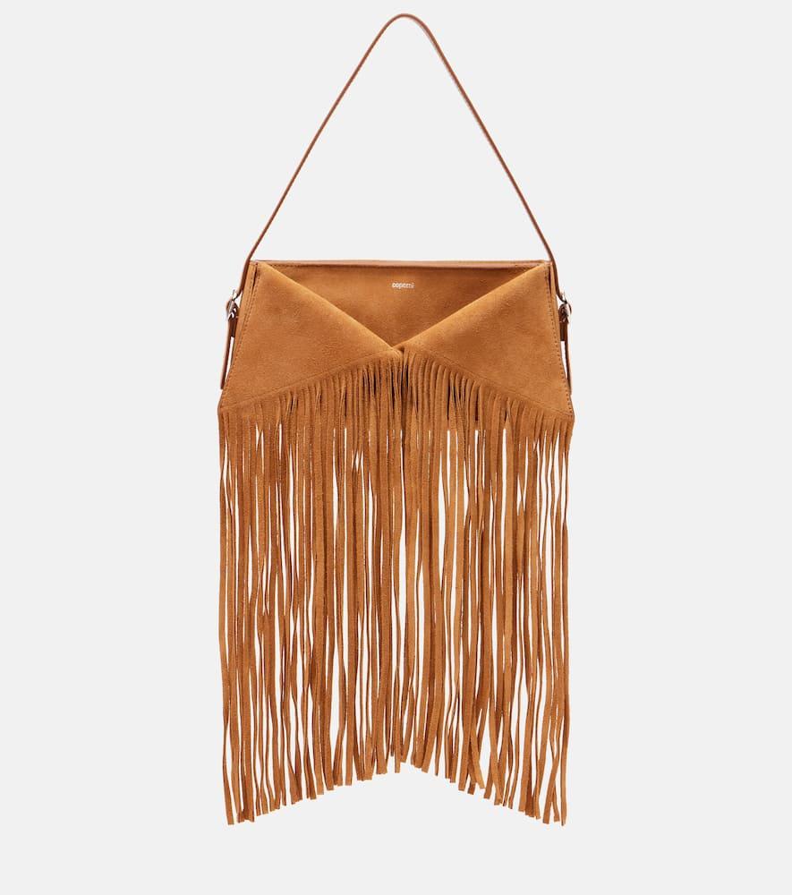 coperni fringed suede shoulder bag