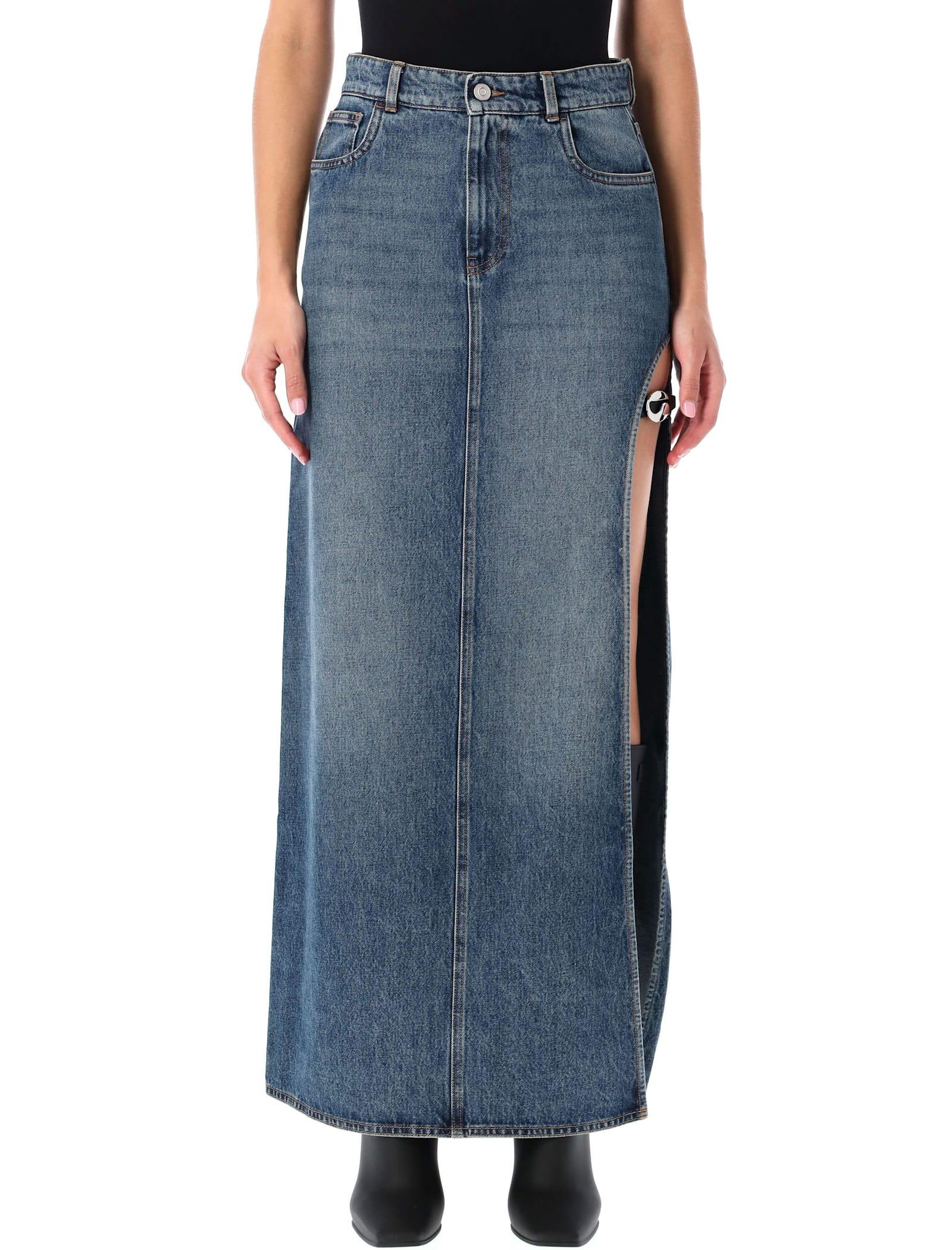 coperni garter belt denim skirt