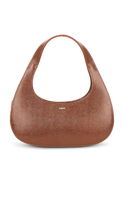 coperni lizard print slim swipe shoulder bag in brown.