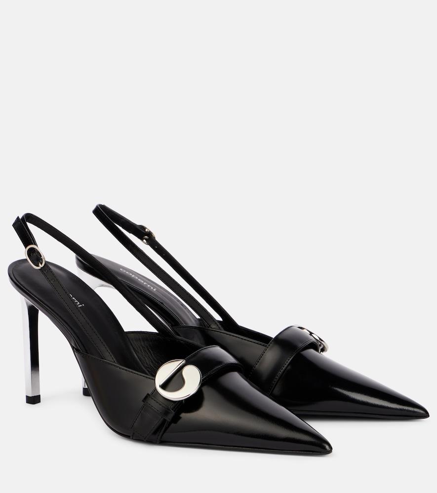 coperni logo leather slingback pumps