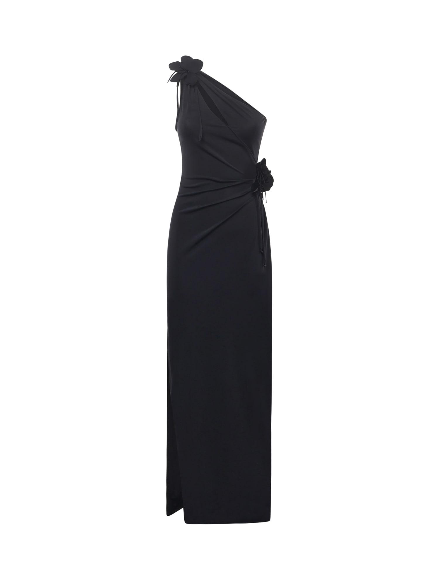 coperni long asymmetrical jersey dress