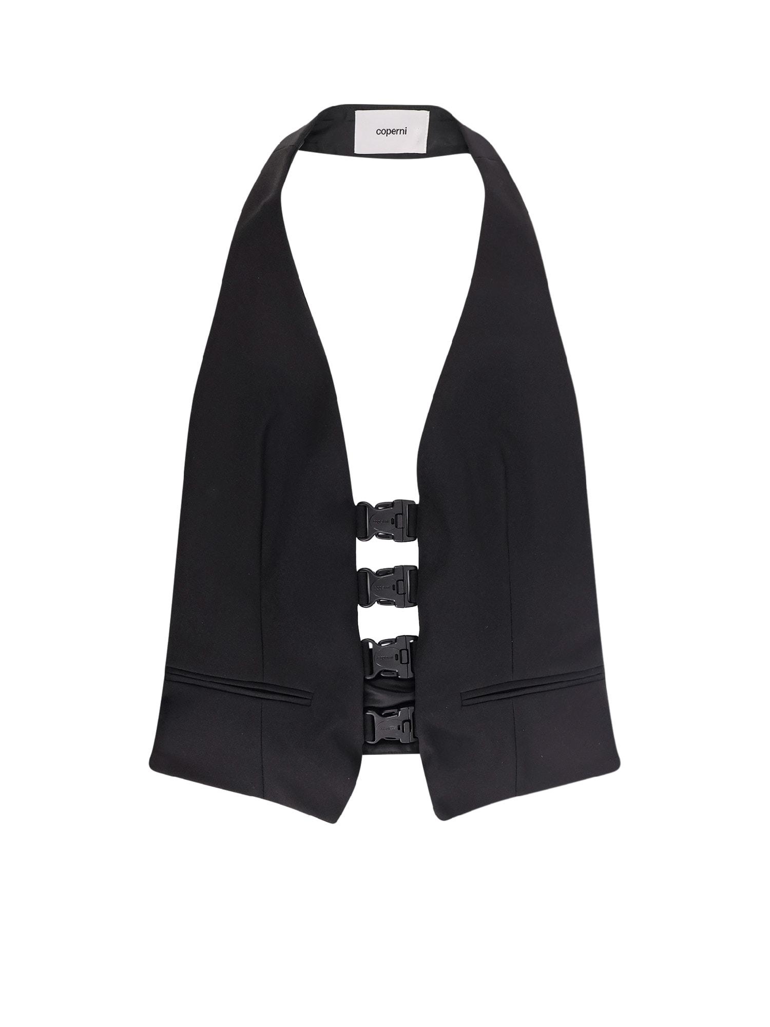 coperni multi bukle waistcoat satin vest