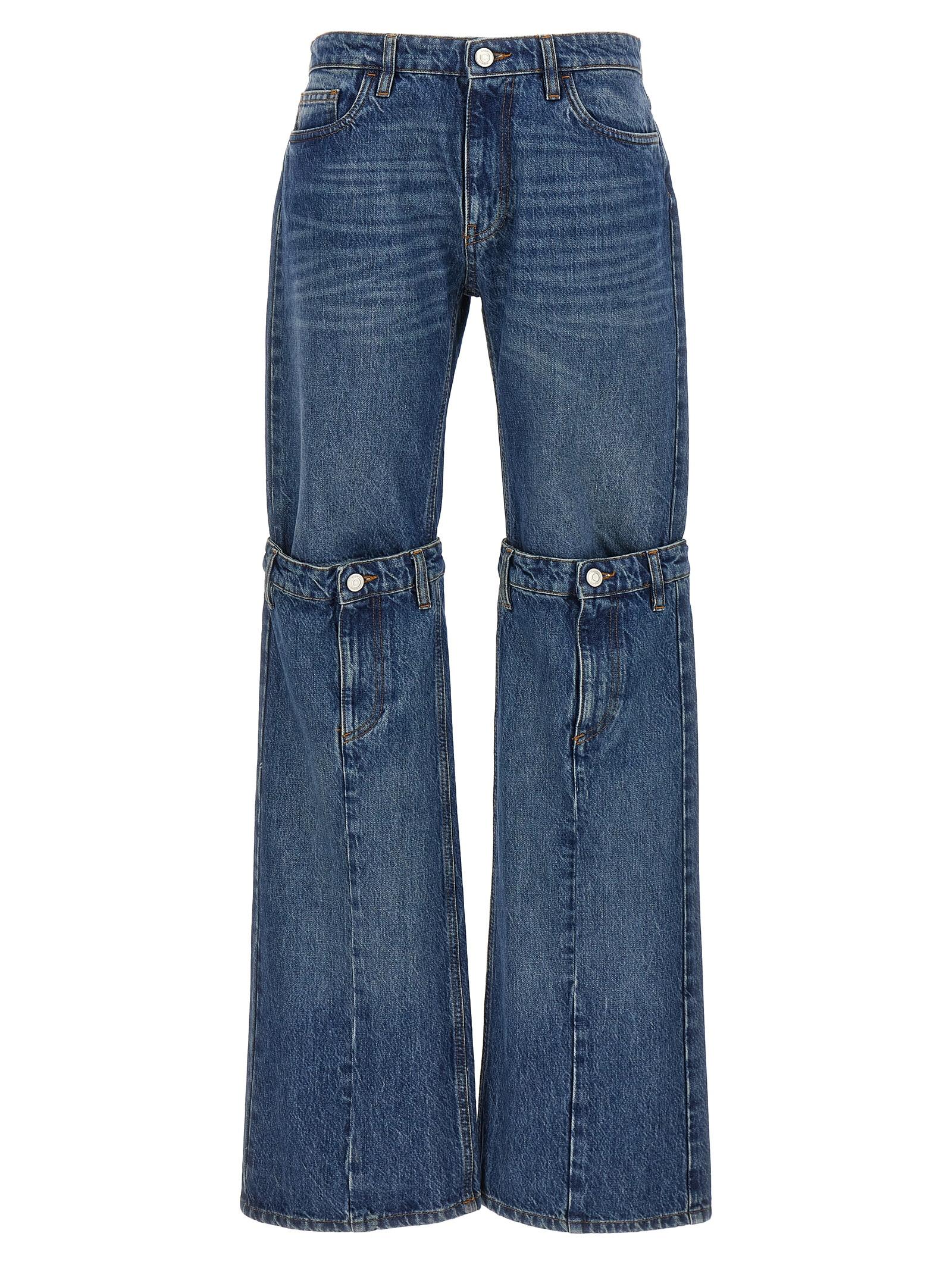 coperni open knee jeans blue cotton - women