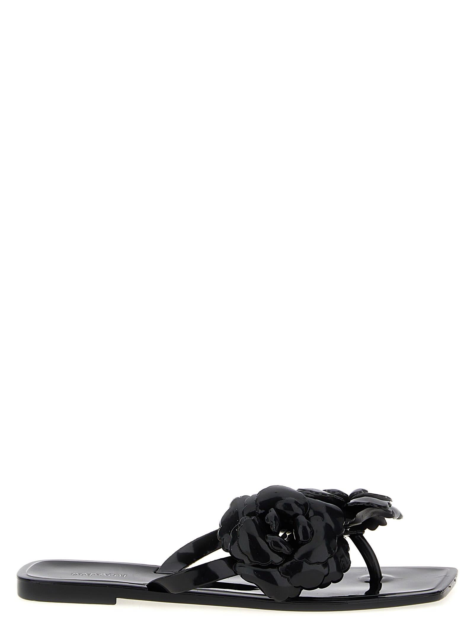 coperni silicone flower flat sandals