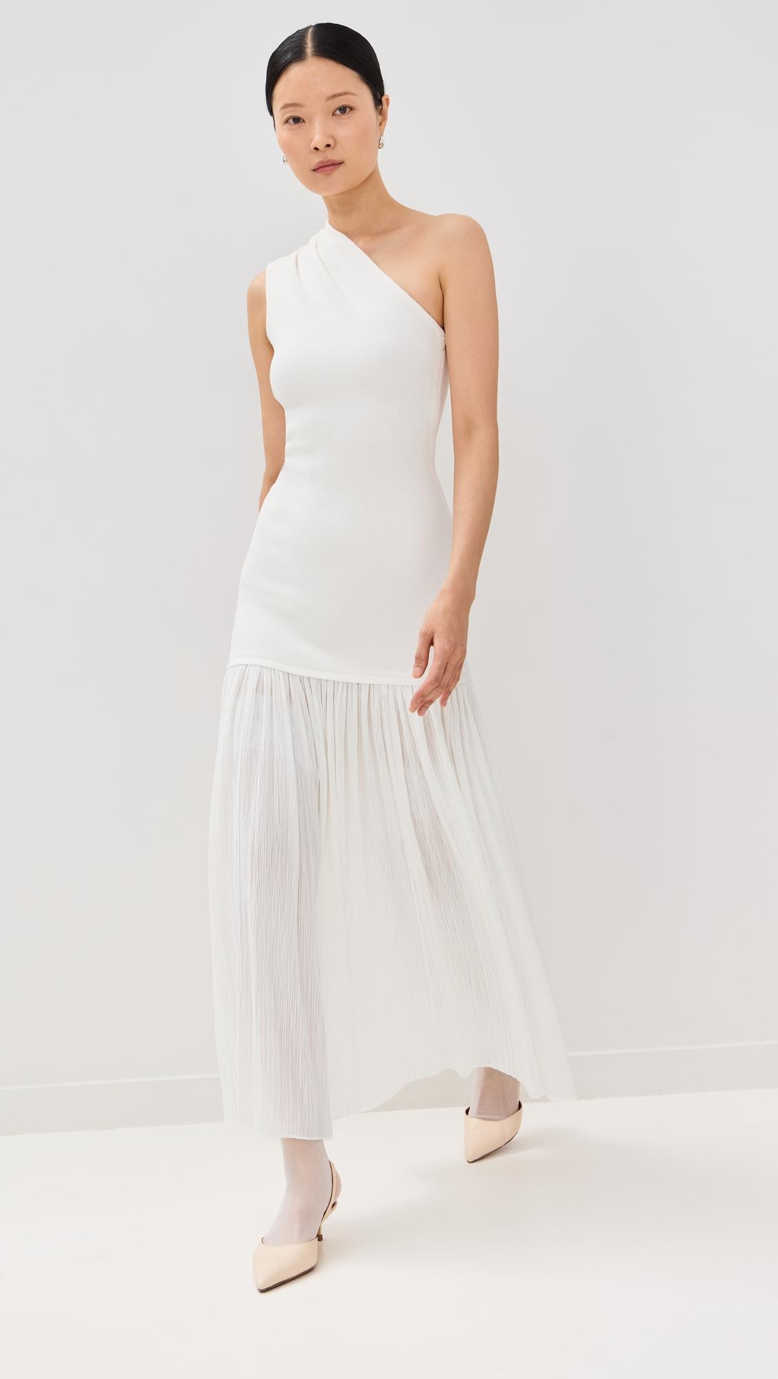 cora dress in pleated crepe chiffon