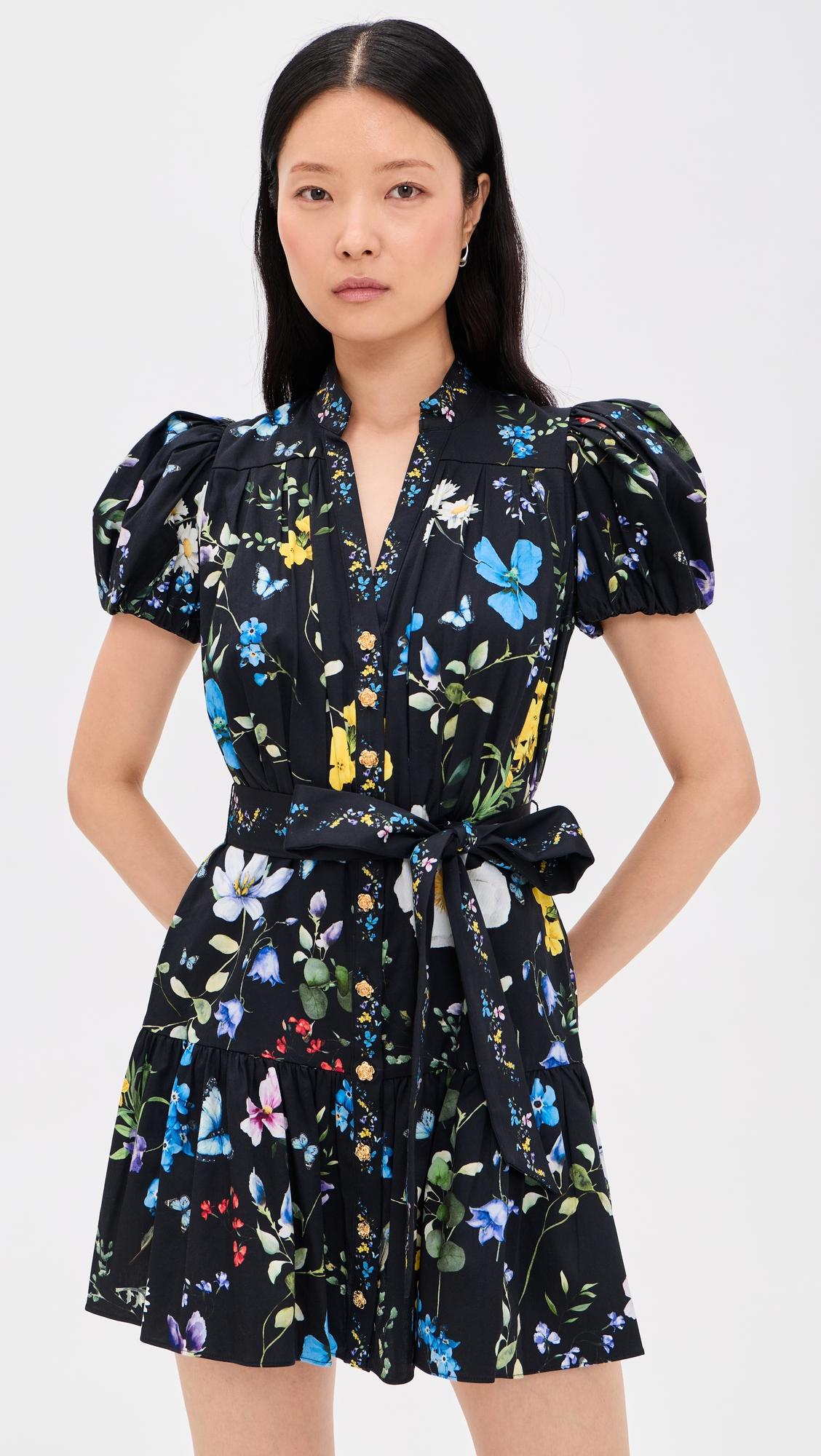 cora short sleeve tiered mini shirt dress