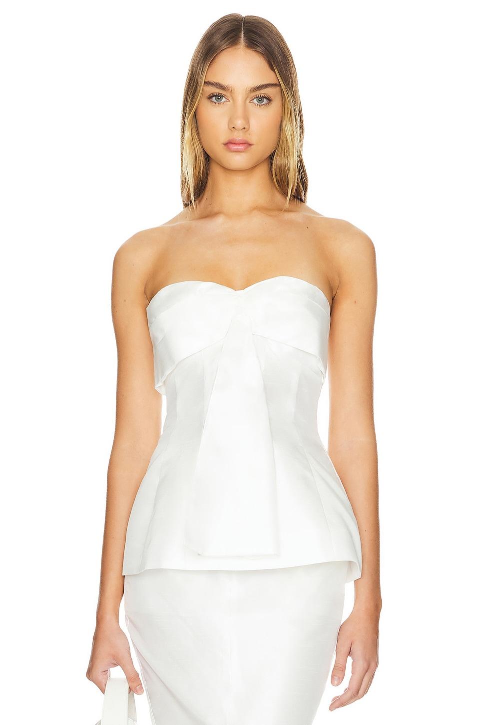 coraline strapless fan pleat top