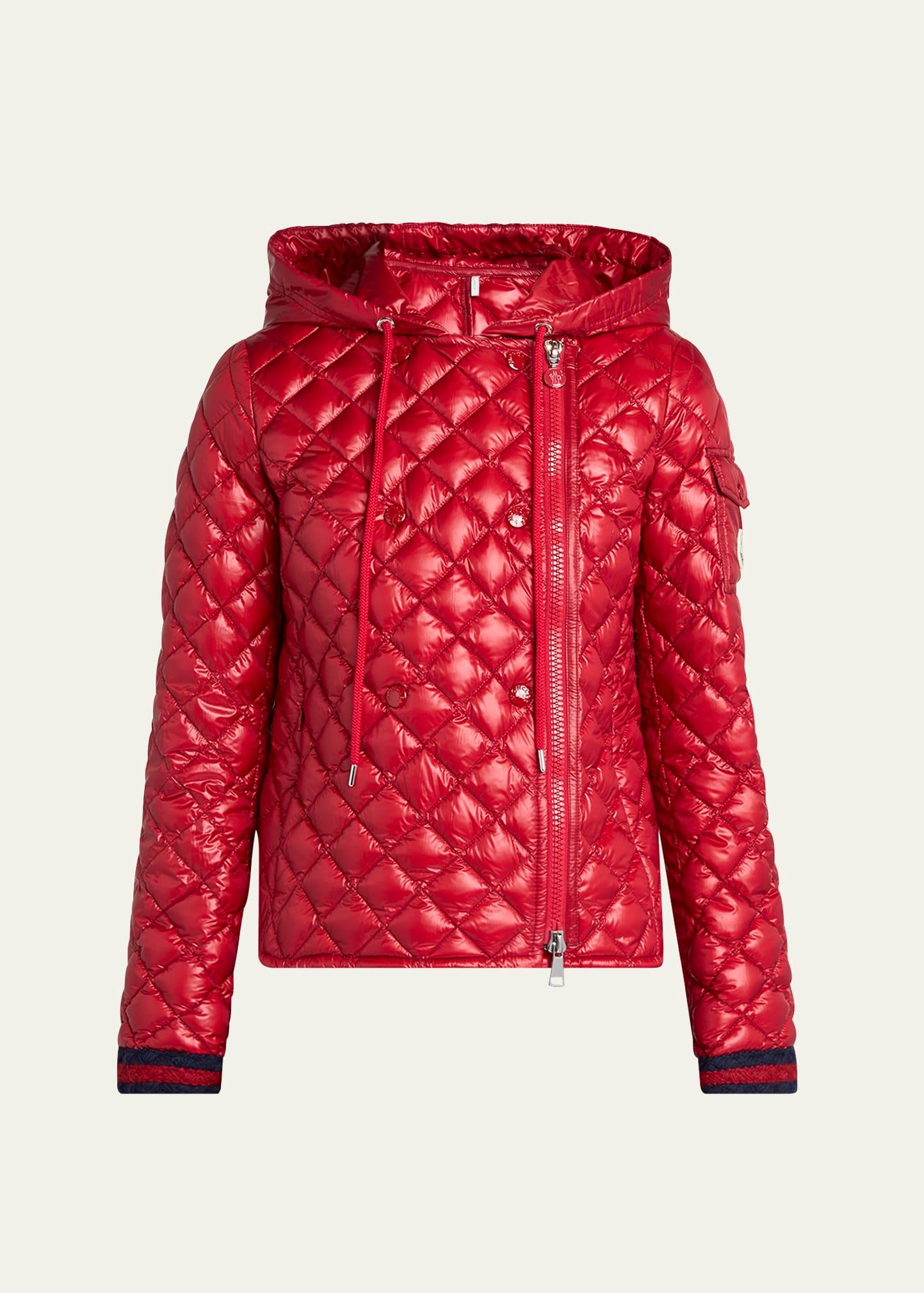 corbelin hooded down moto jacket