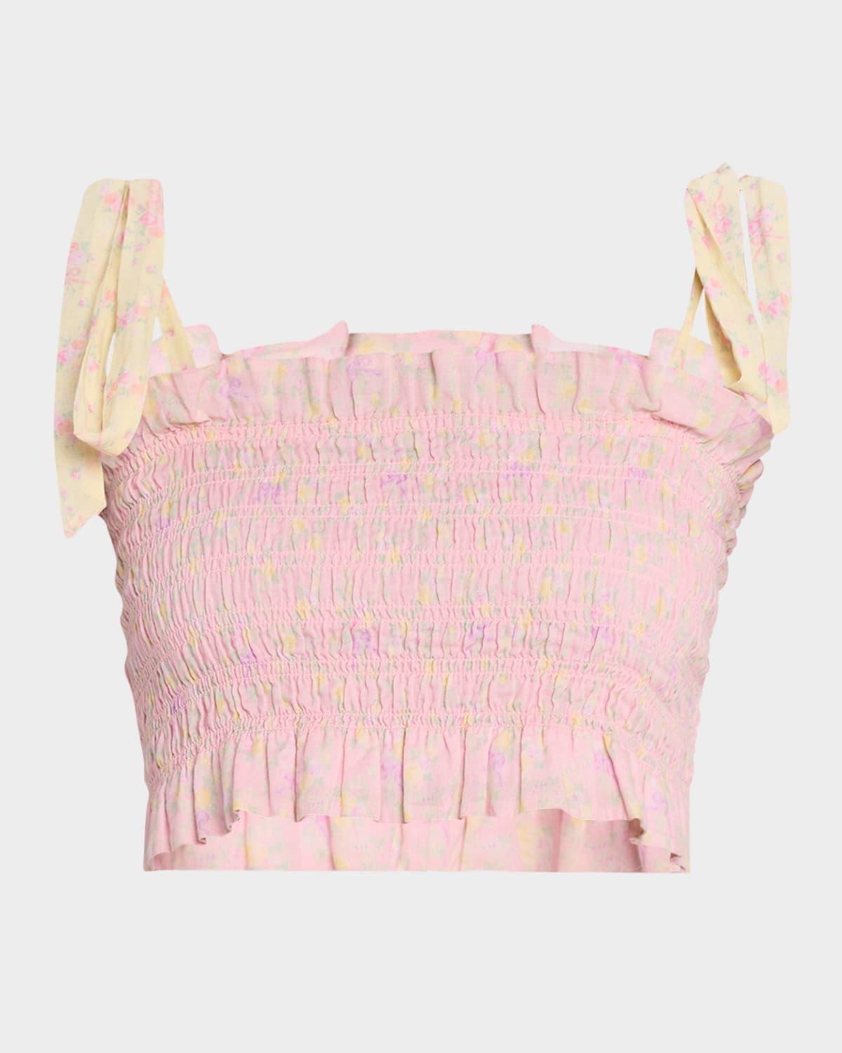 corbin smocked crop top