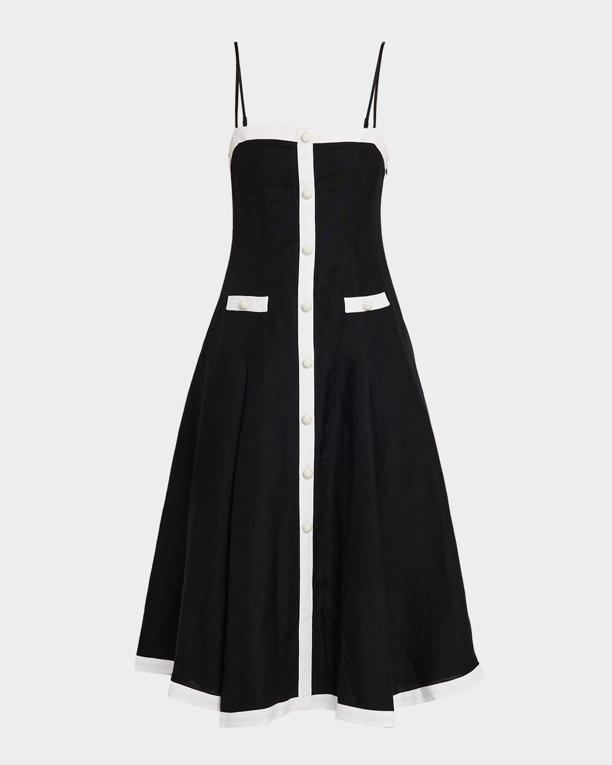 cordelia sleeveless button-front midi dress