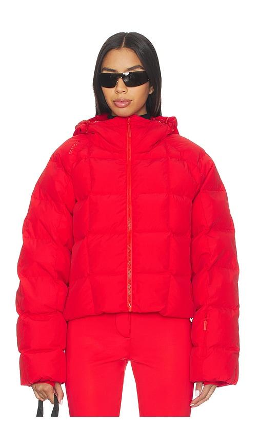 cordova oza ski jacket in red.