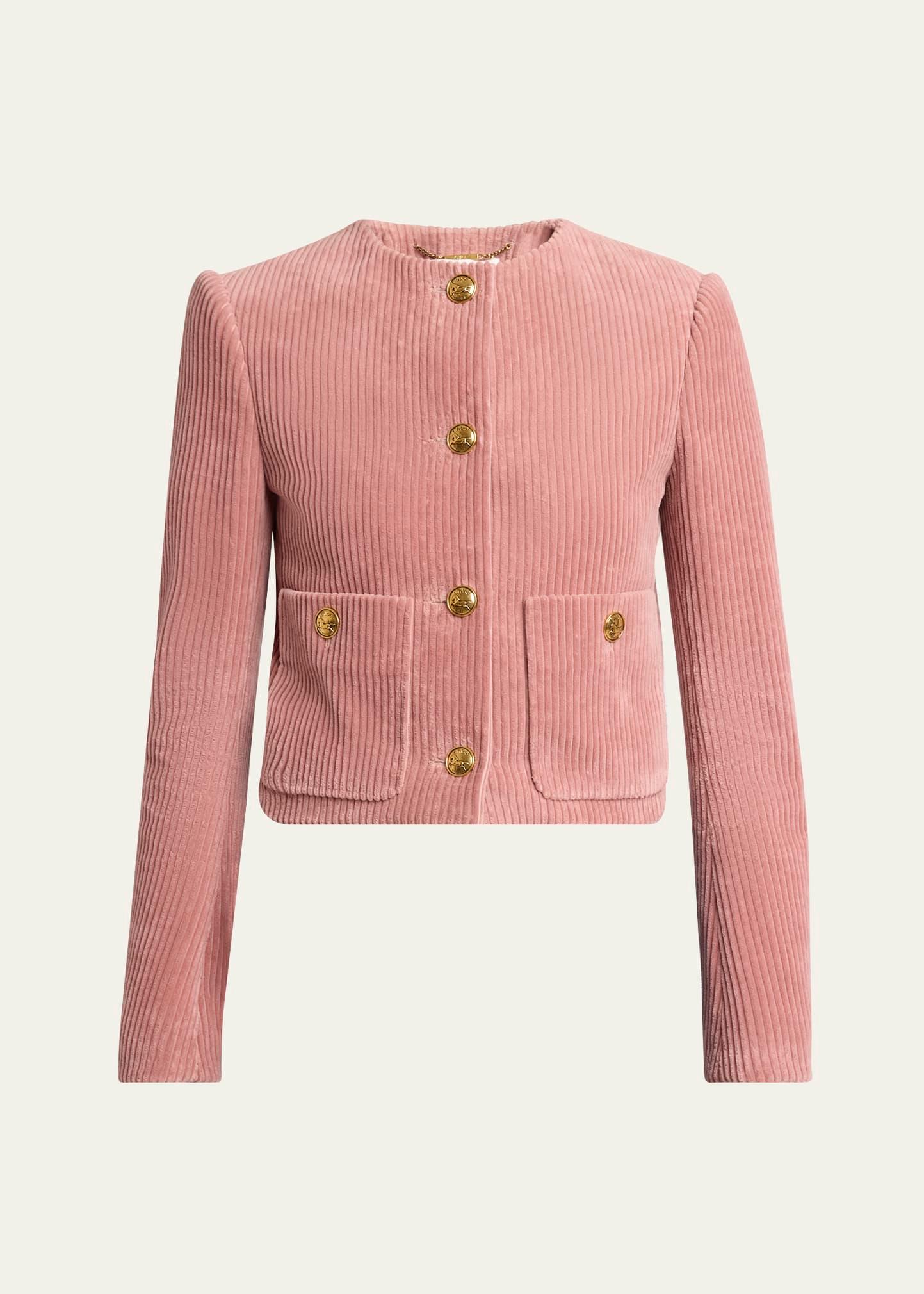 corduroy crop single-breasted jacket
