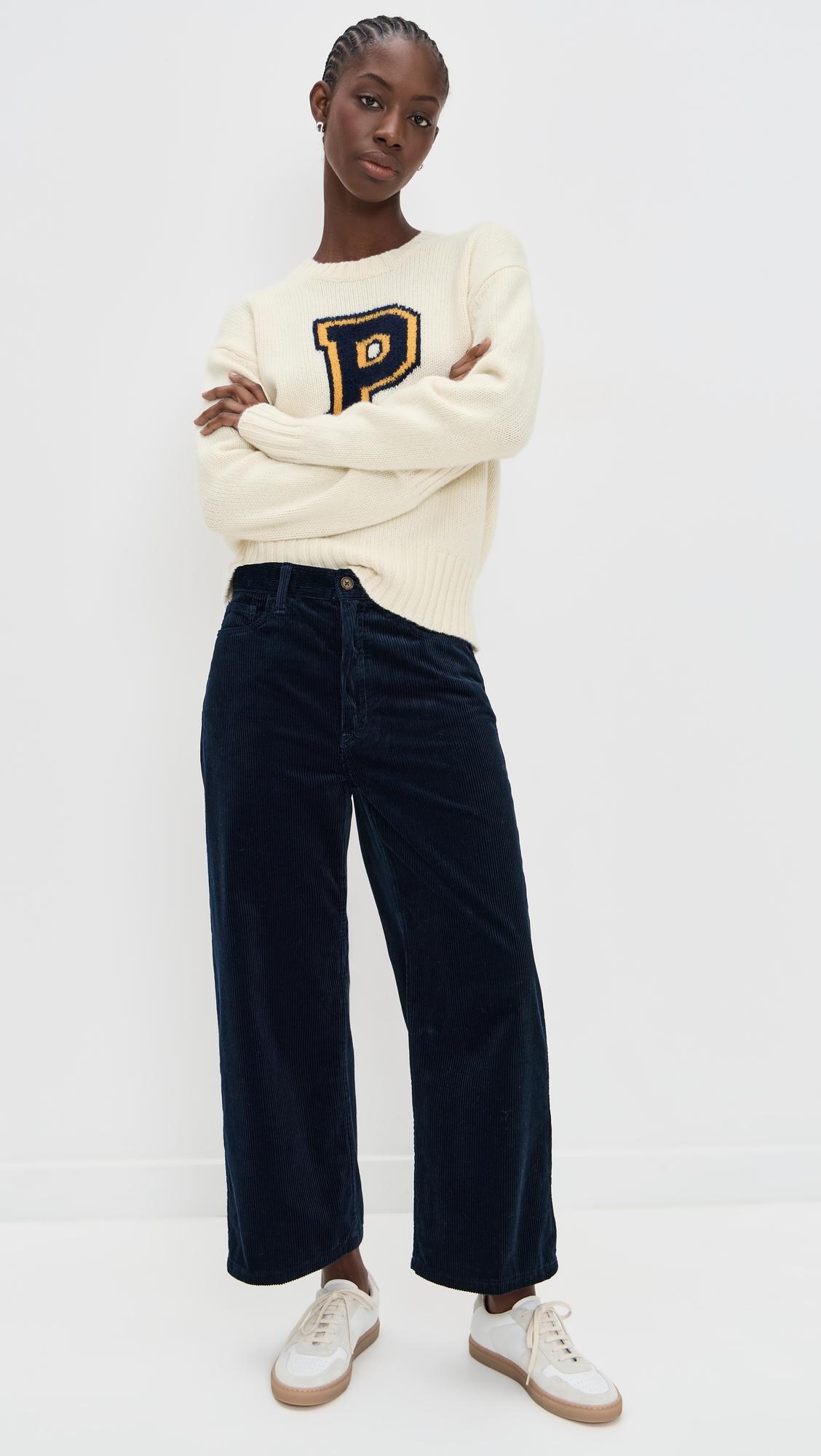 corduroy cropped wide leg pants