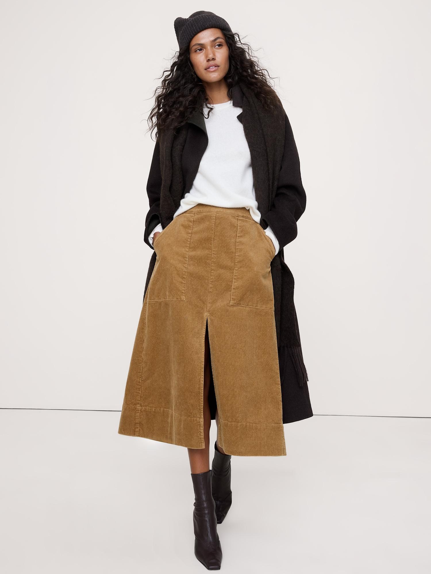 corduroy midi skirt