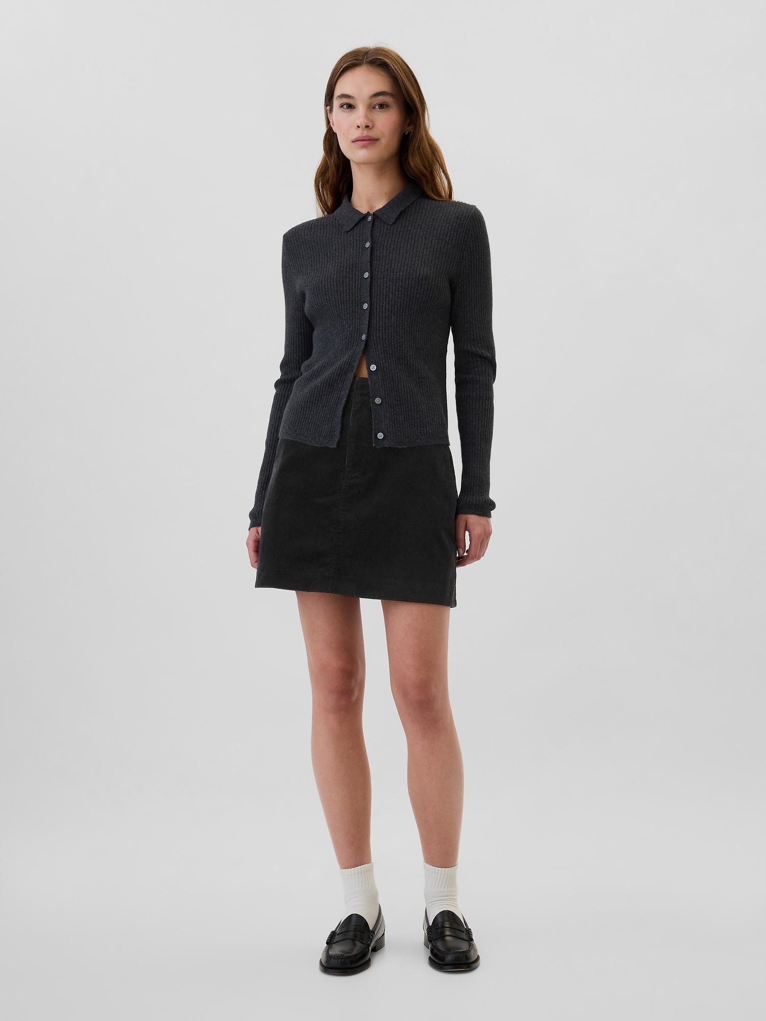 corduroy mini skirt