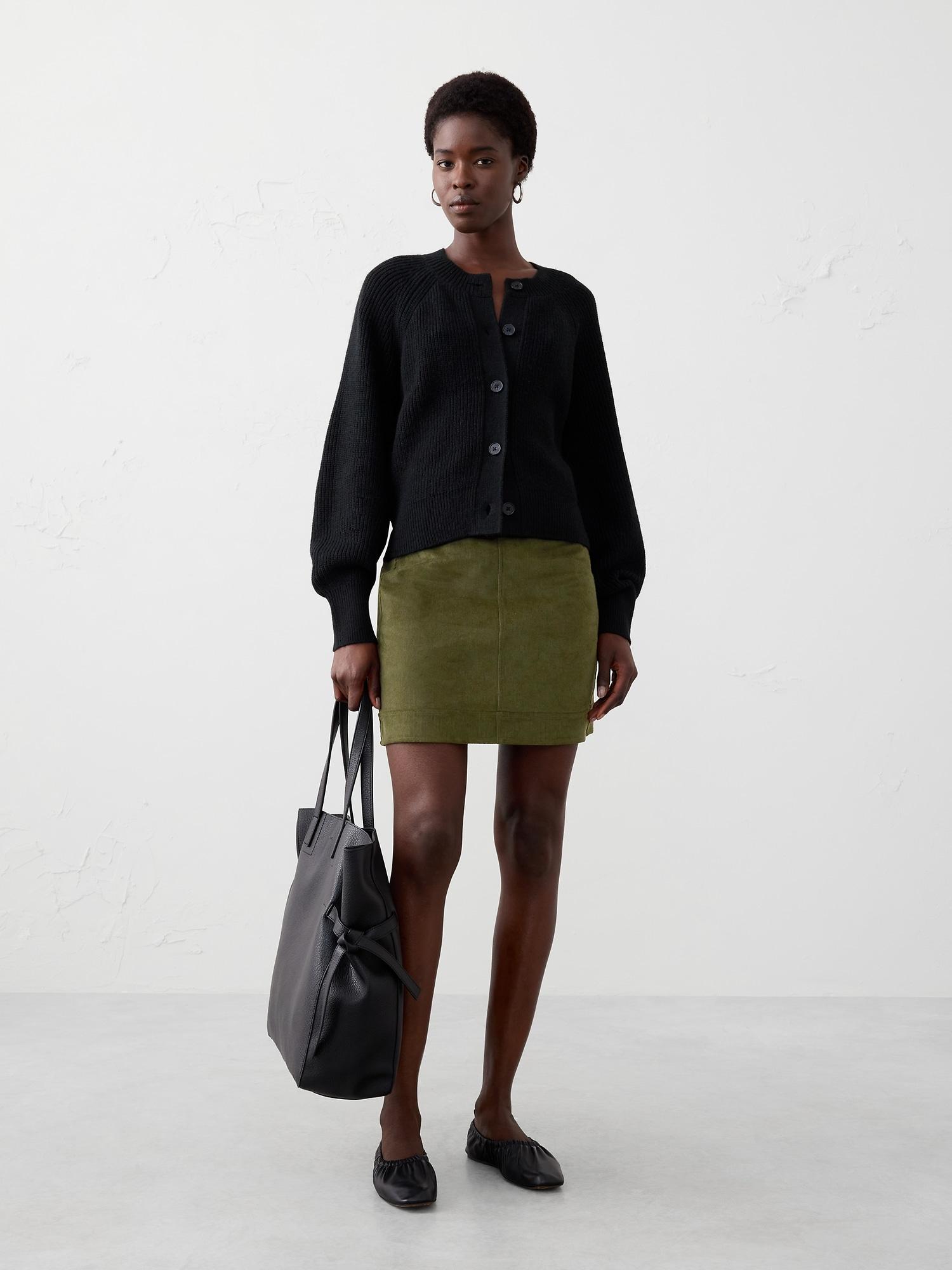 corduroy seamed mini skirt