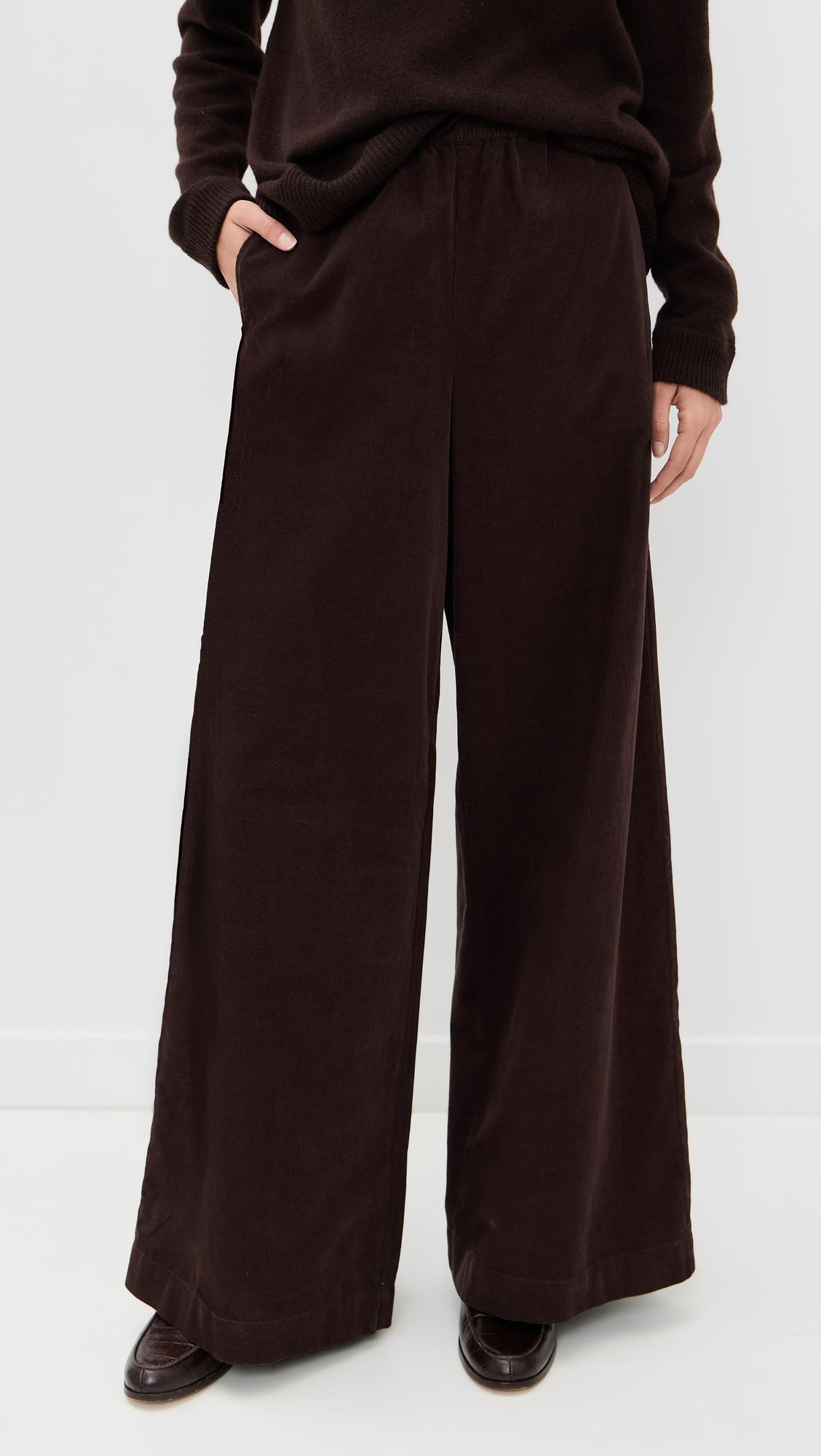 corduroy wide leg pull on pants