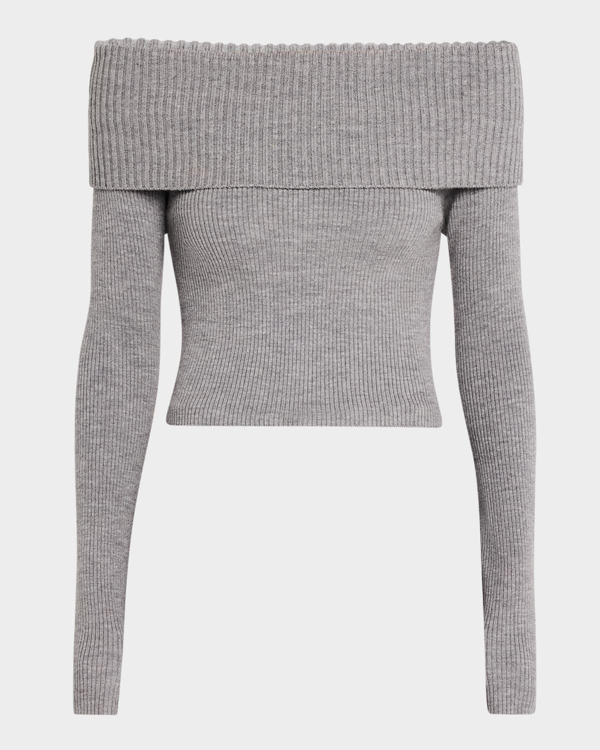 coretta ribbed off-shoulder sweater