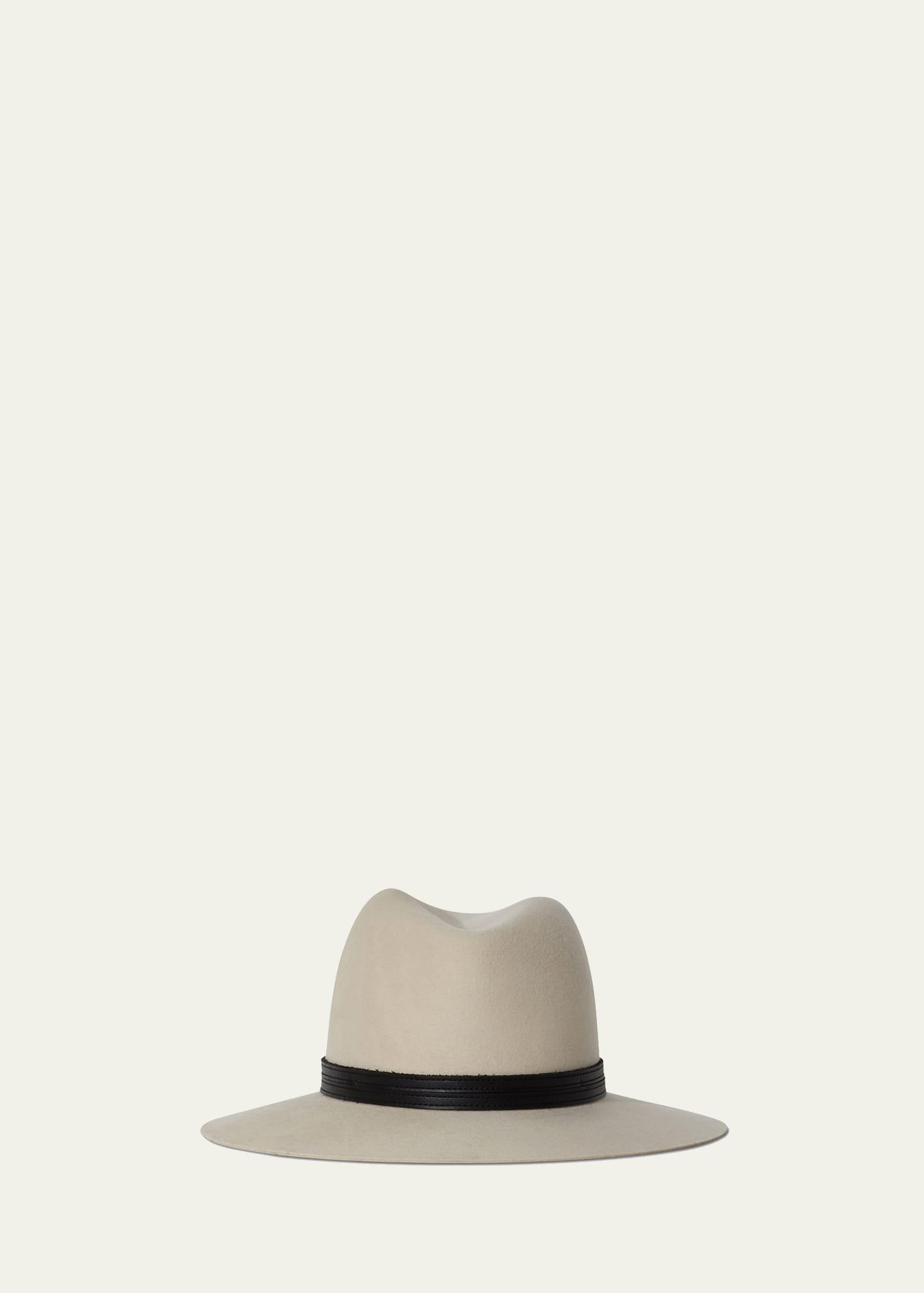 corinne belted wool fedora hat