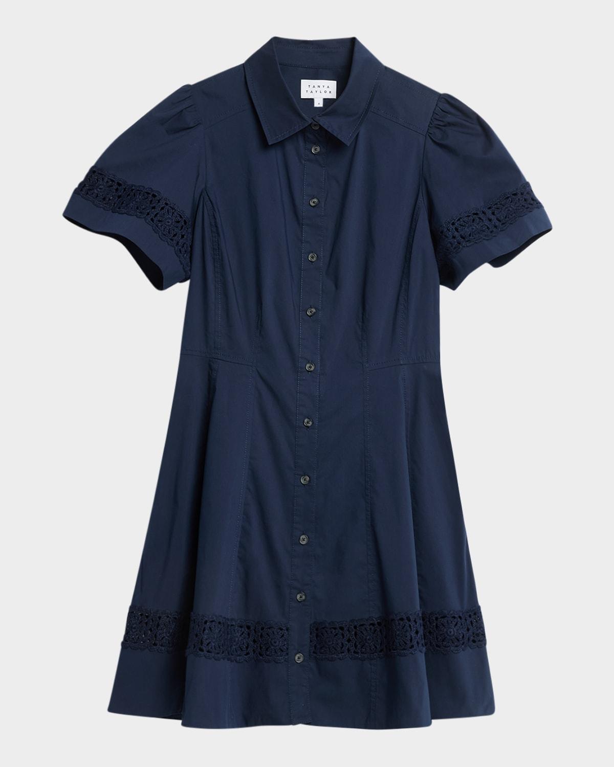 corinne button-front mini dress