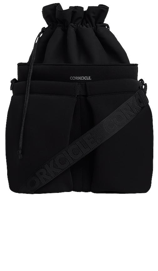 corkcicle beverage bucket cooler bag in black.