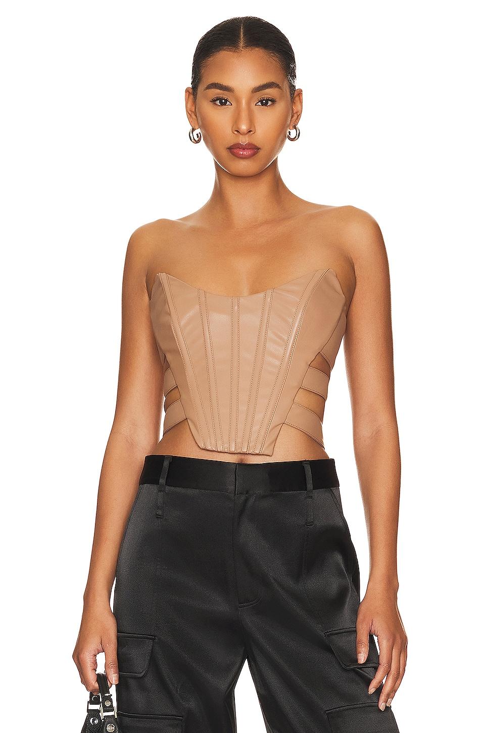 corlie faux leather top