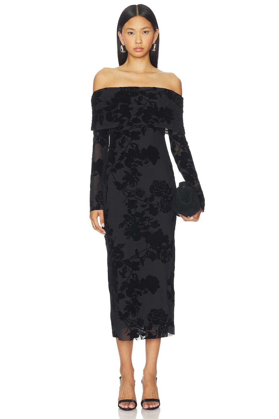 cornelia flock mesh dress