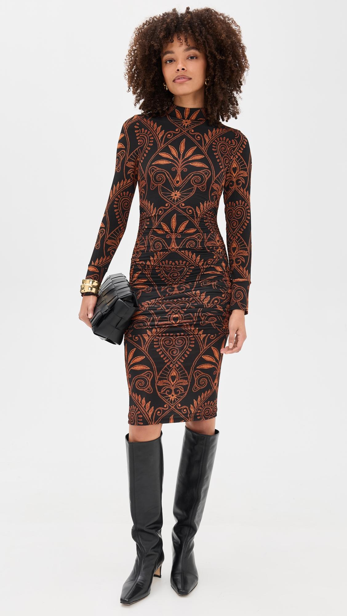 cornely ainika black jersey midi dress