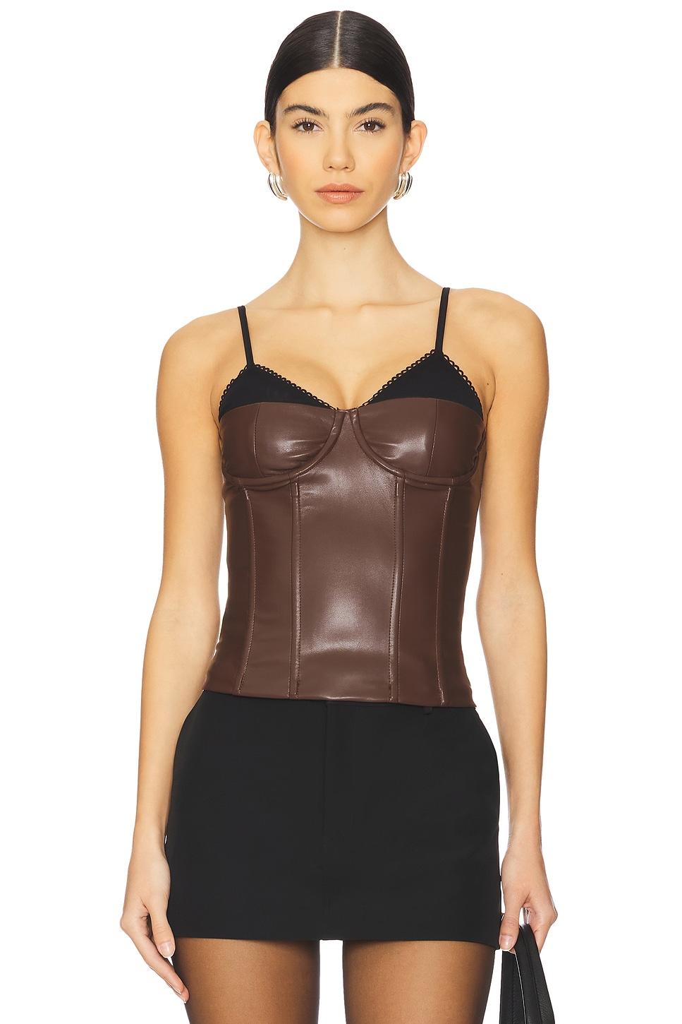 corset faux leather top