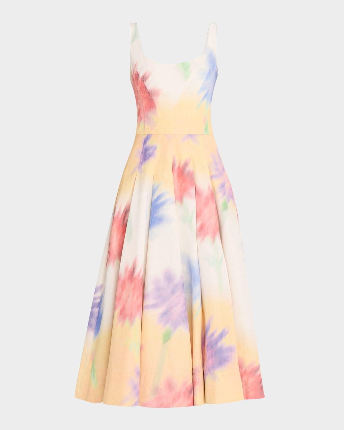 corset sleeveless midi sun dress