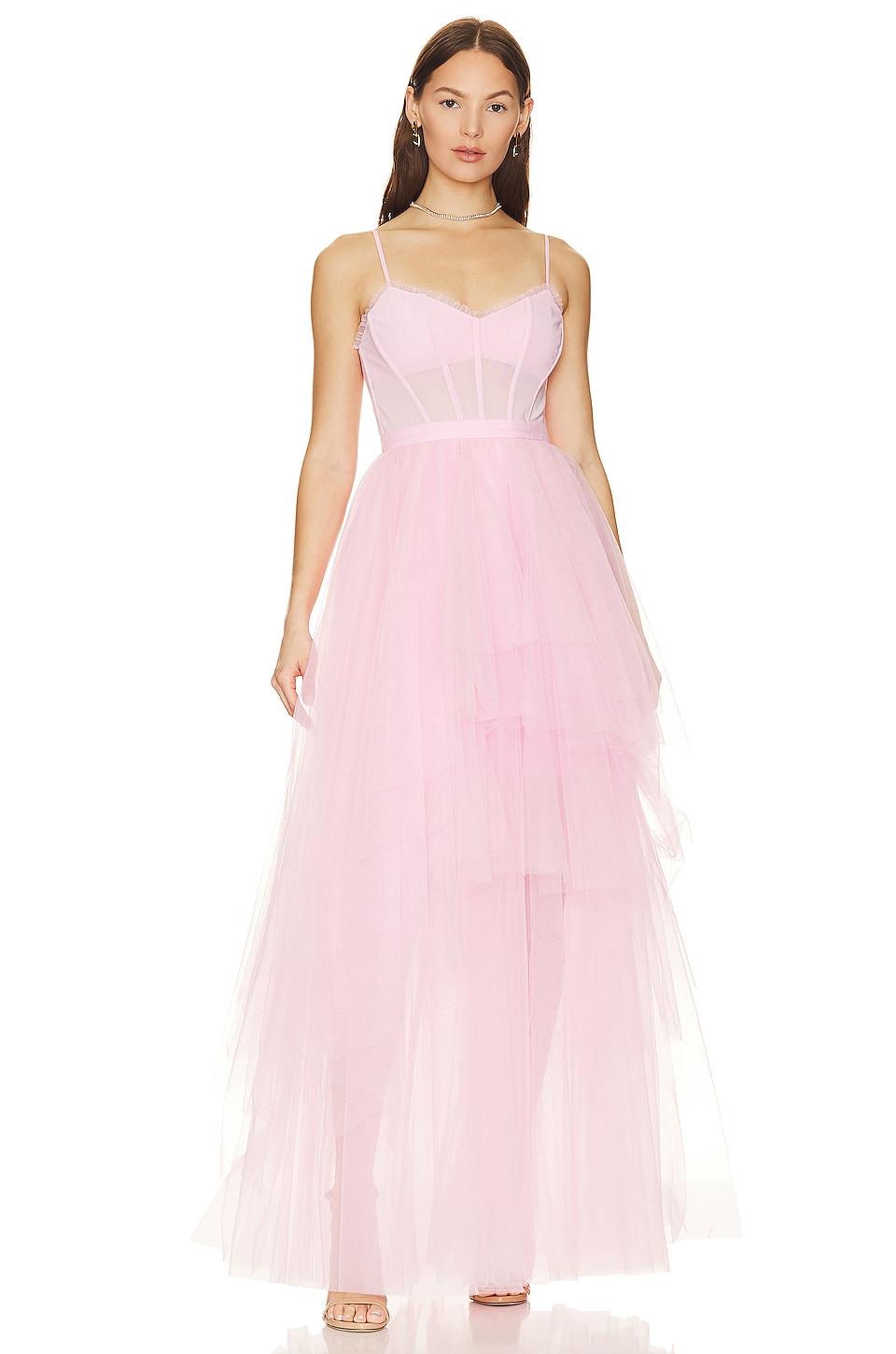 corset tiered gown