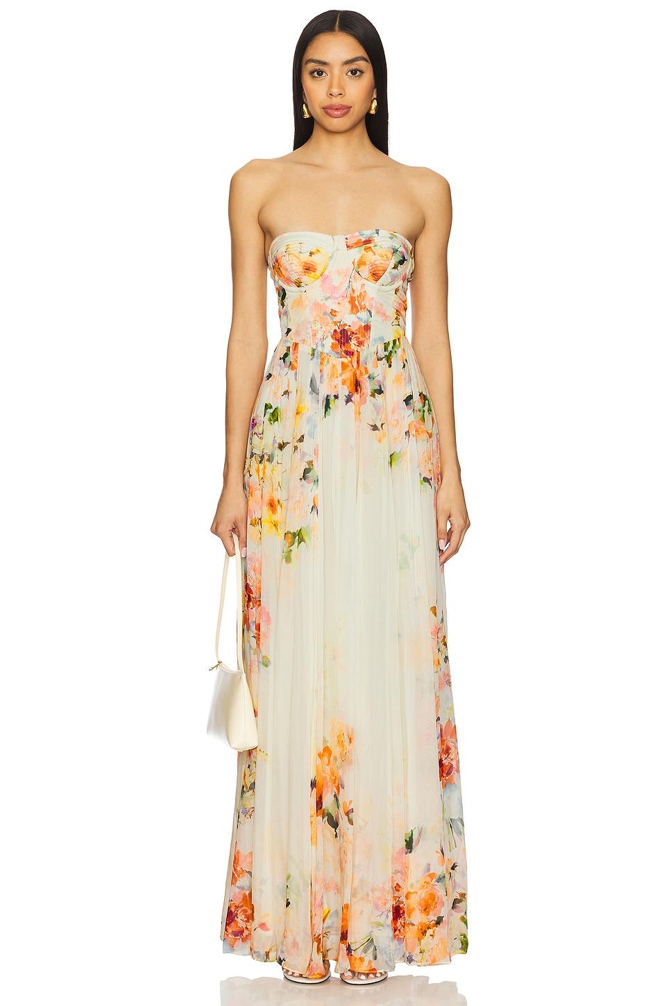 corsetted long dress