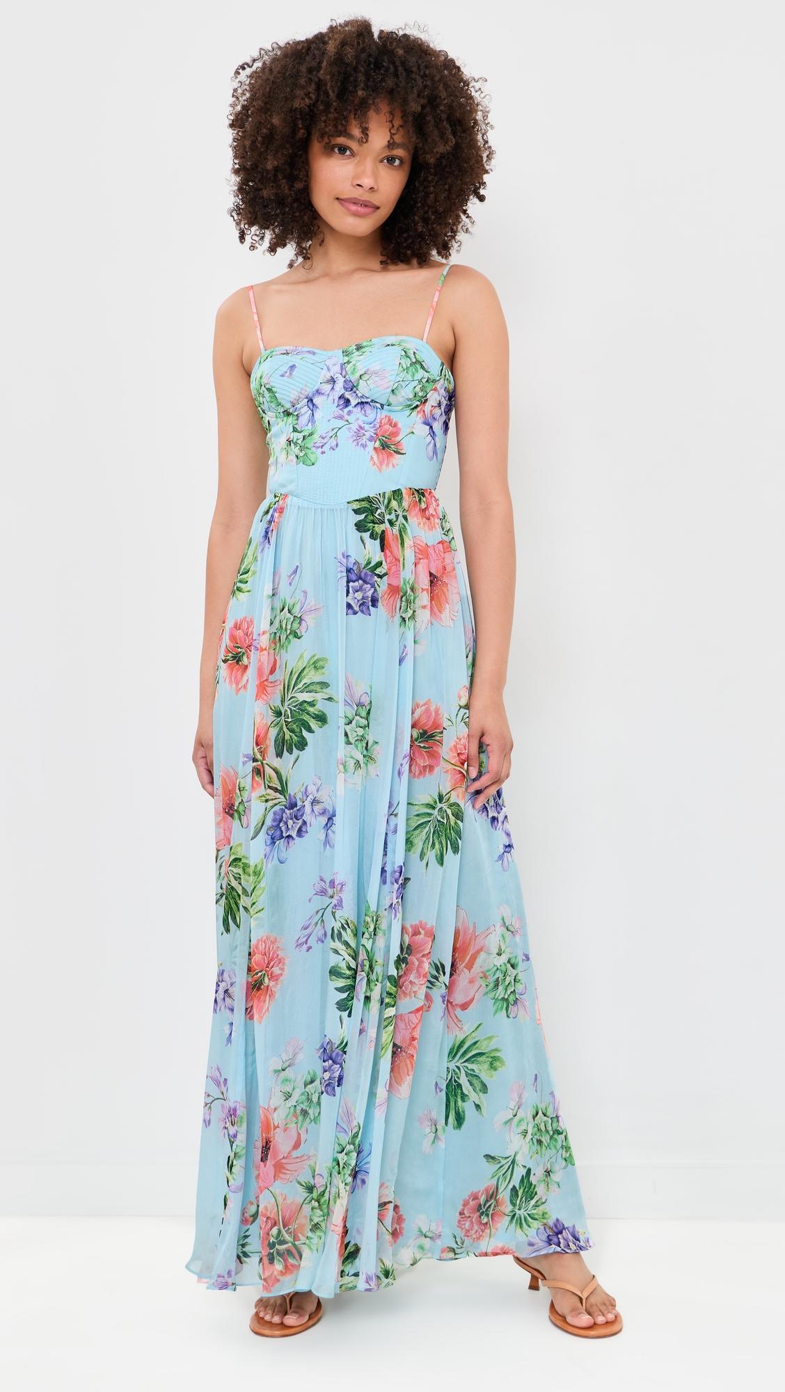 corsetted maxi dress