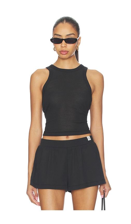 cosabella armonia crop top in black.
