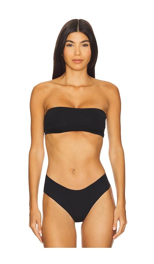 cosabella free cut bandeau bra in black.