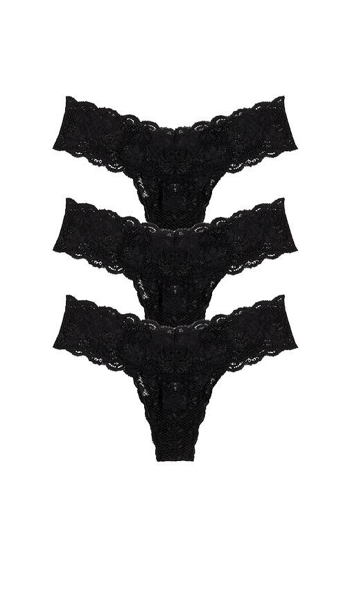 cosabella never say never cutie 3 pack thong in black.