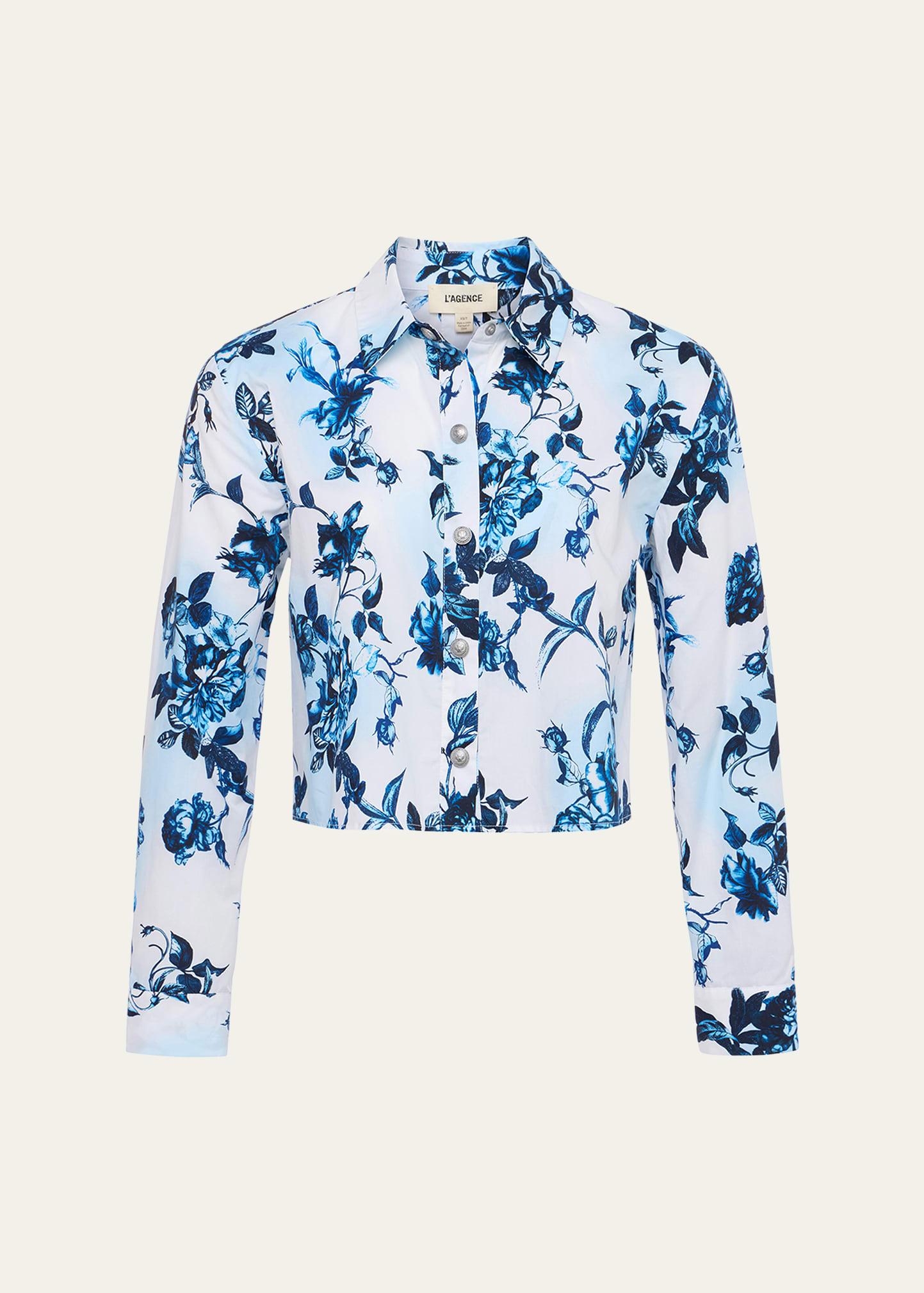 cosette floral high-low shirt