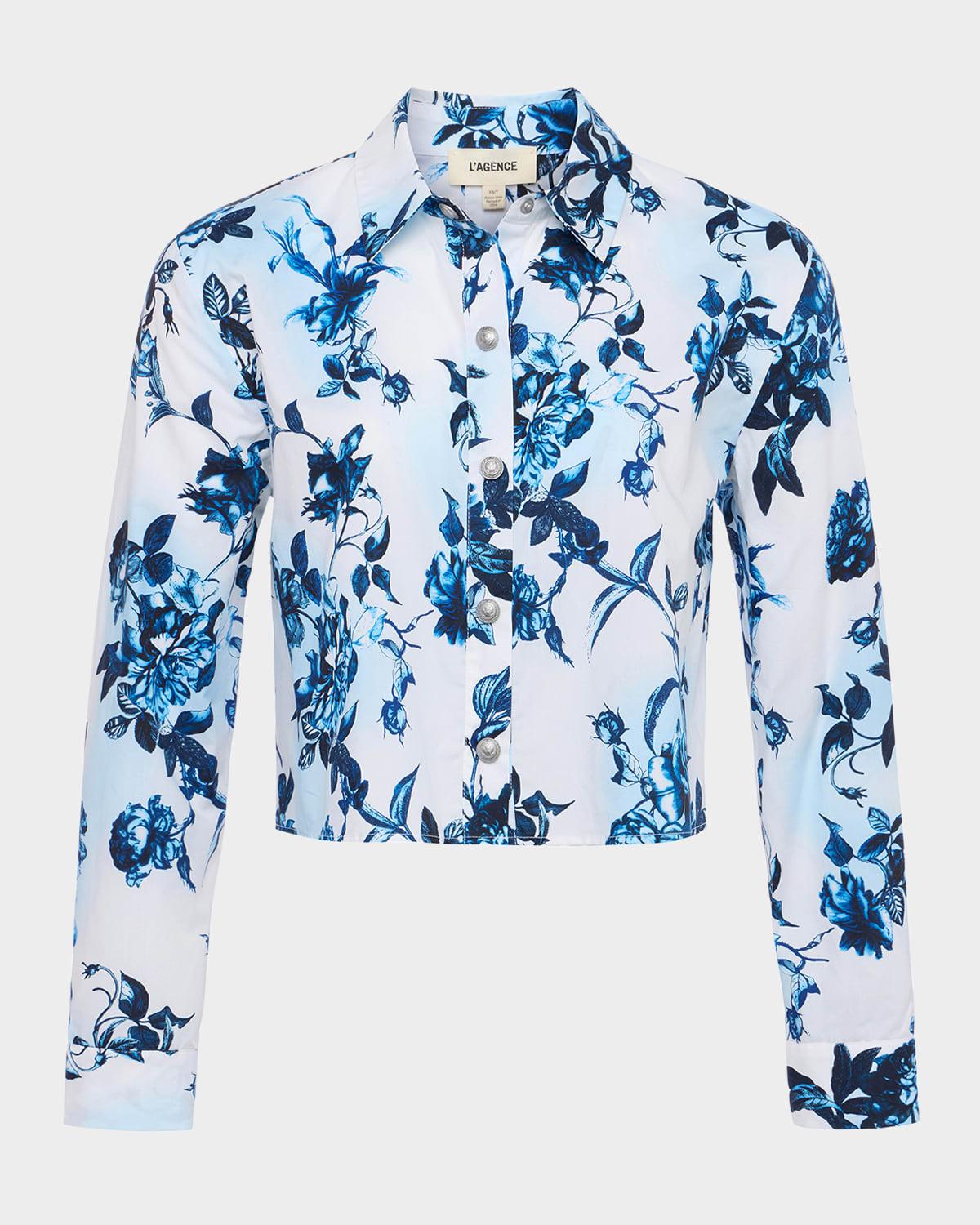 cosette floral high-low shirt