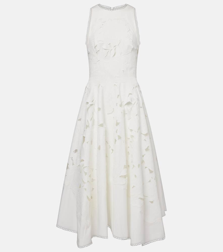 costarellos arianne floral lace midi dress