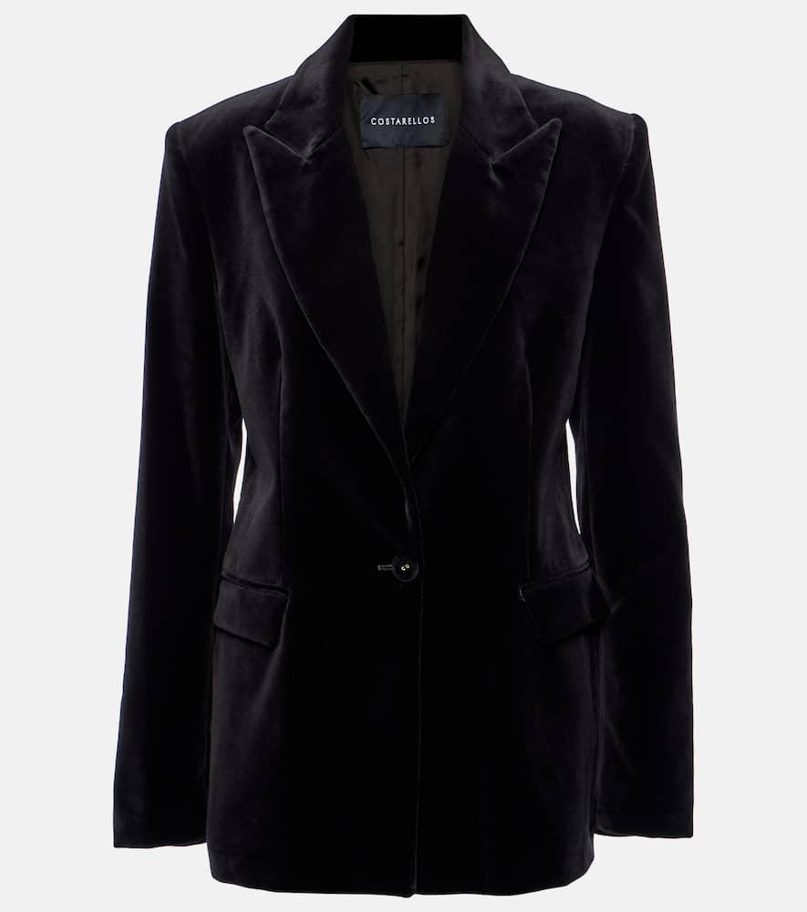 costarellos azura cotton velvet blazer