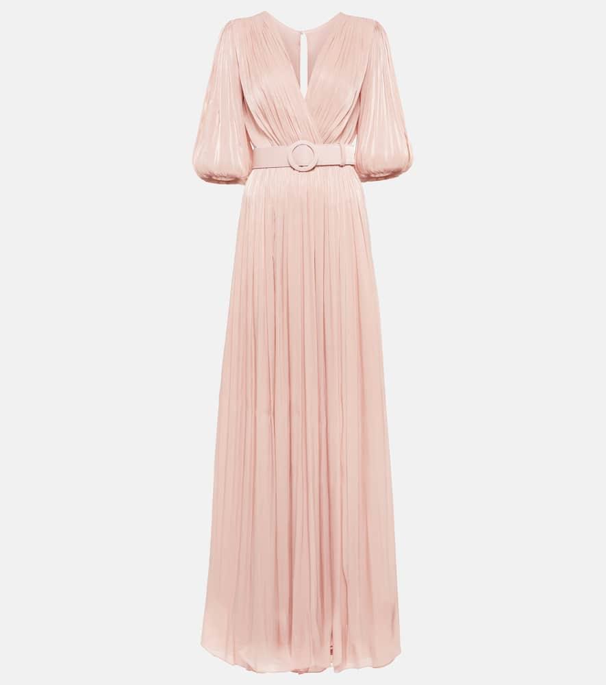 costarellos brennie iridescent georgette gown