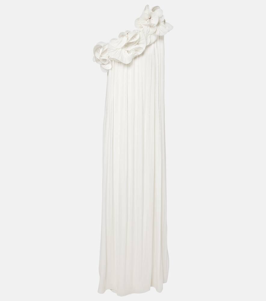 costarellos charmain ruffled georgette gown