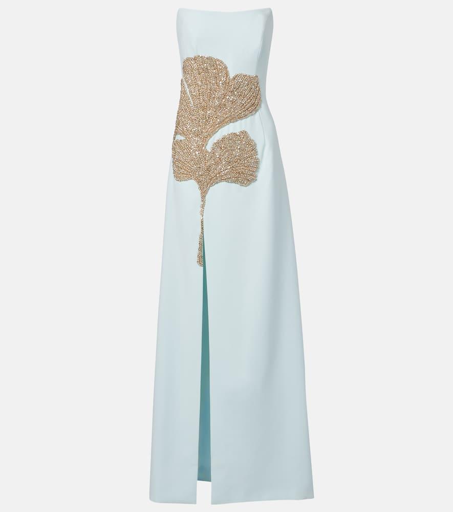 costarellos faranna embellished crêpe corset gown