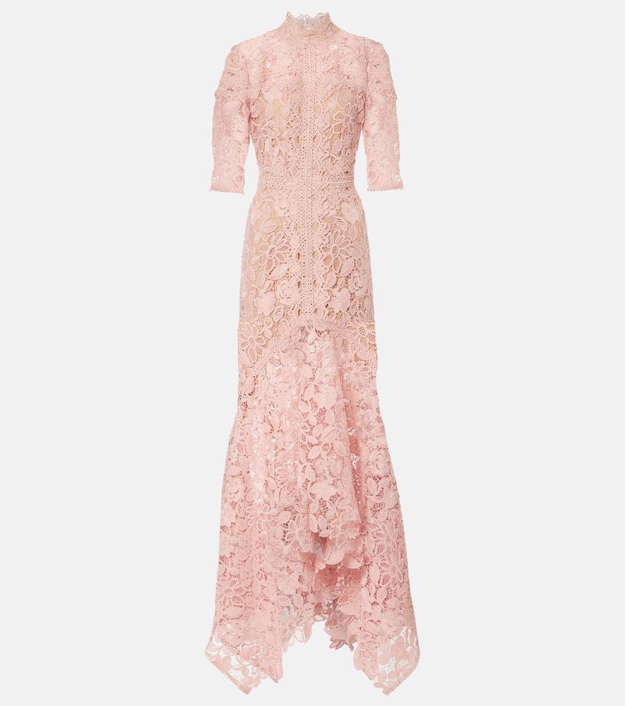 costarellos floral lace gown
