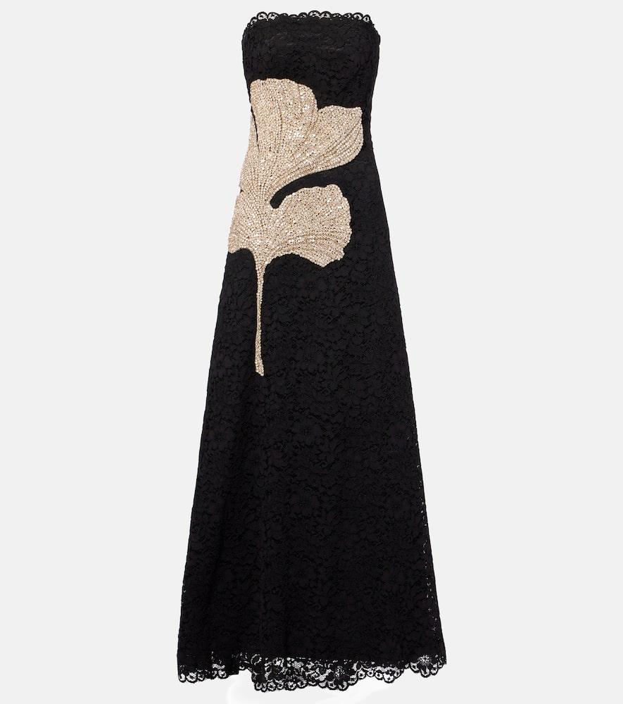 costarellos hallis embellished lace gown