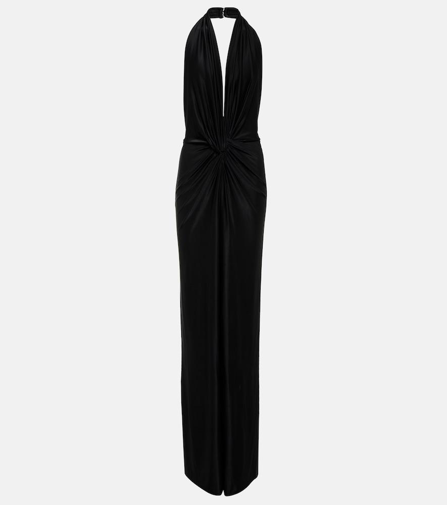 costarellos halterneck jersey jumpsuit
